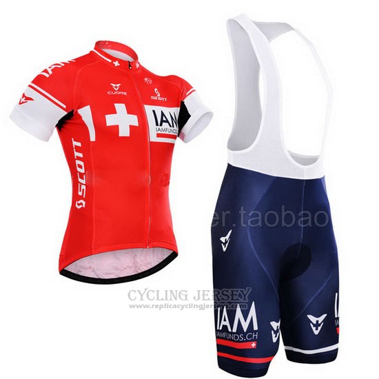 2015 Cycling Jersey IAM Champion Switzerland Short Sleeve and Bib Short